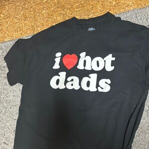 Black 'I Love Hot Dads' T-Shirt